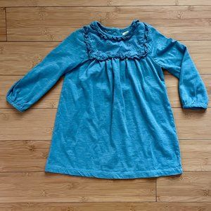 Baby Boden Teal-ish/Dusty Blue Long-Sleeve Dress - 12-18m